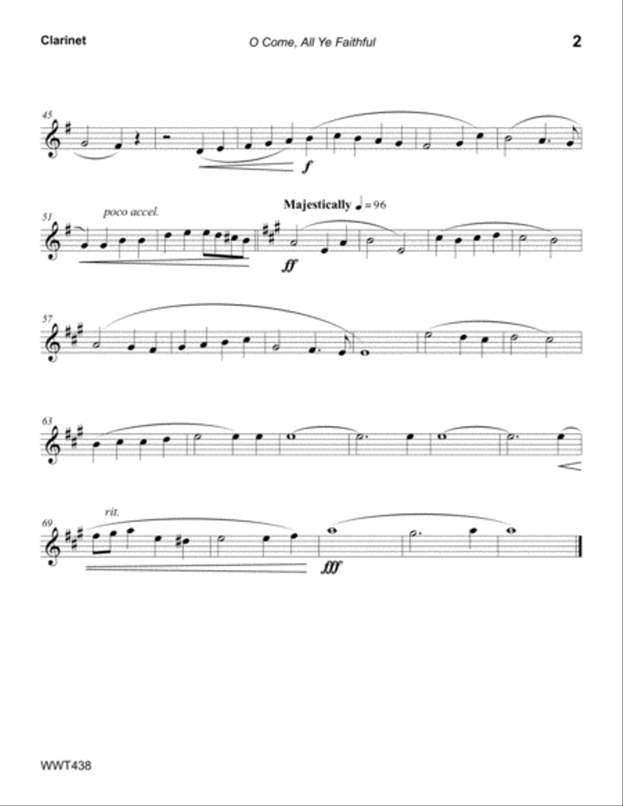O COME ALL YE FAITHFUL - WOODWIND TRIO (Clarinet, Alto Sax & Bassoon) - unaccompanied Woodwind Trio scores gallery preview page 5