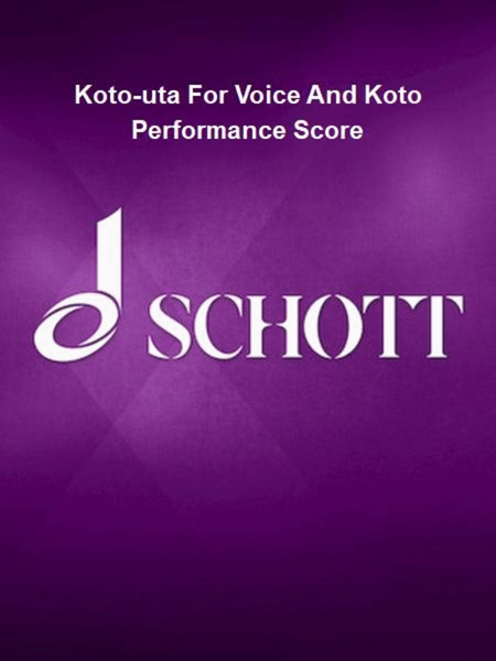 Koto-uta For Voice And Koto Performance Score