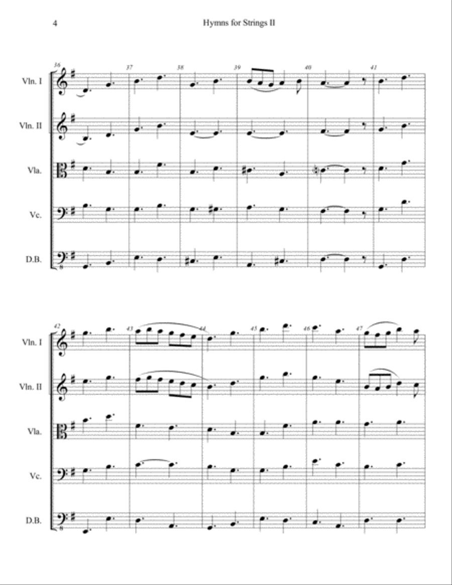 Hymns for Strings II - Fanny Crosby String Quartet scores gallery preview page 5