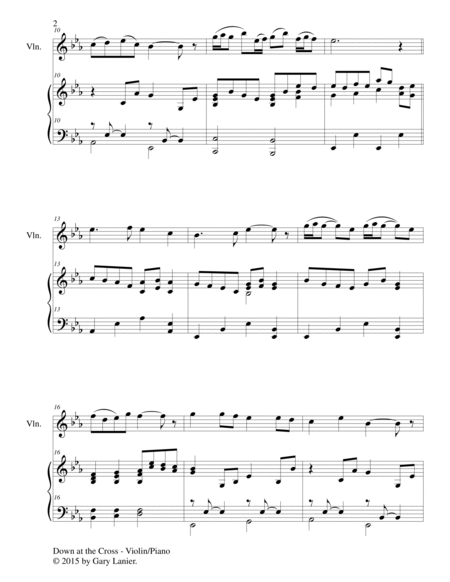 DOWN AT THE CROSS (Duet – Violin and Piano/Score and Parts) image number null