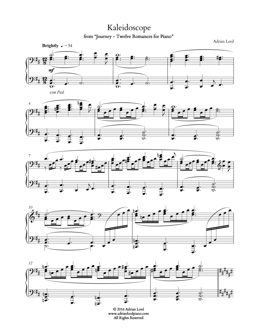 Kaleidoscope Piano Solo scores gallery preview page 1