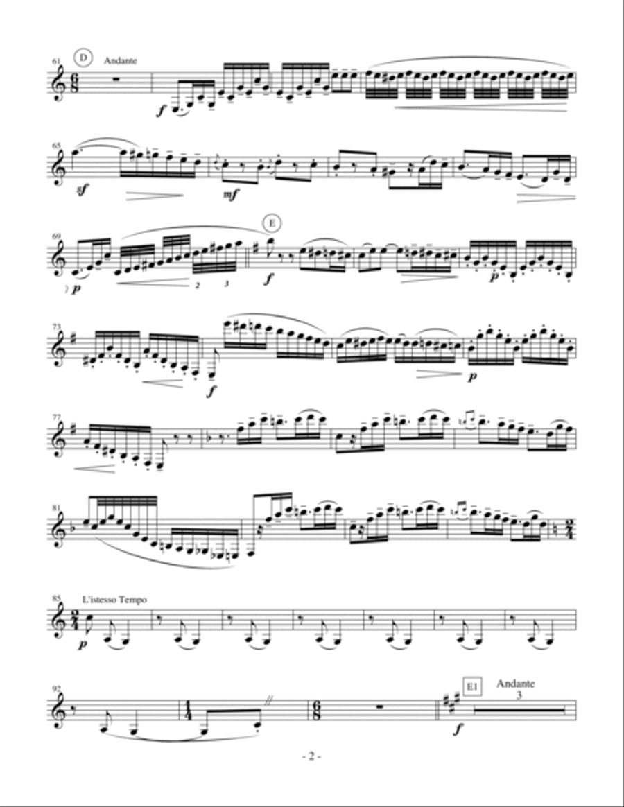 Enescu 1901 Op 11 No 1 Romanian Rhapsody in A for Clarinet Violin & Piano optional String Bass Small Ensemble scores gallery preview page 2
