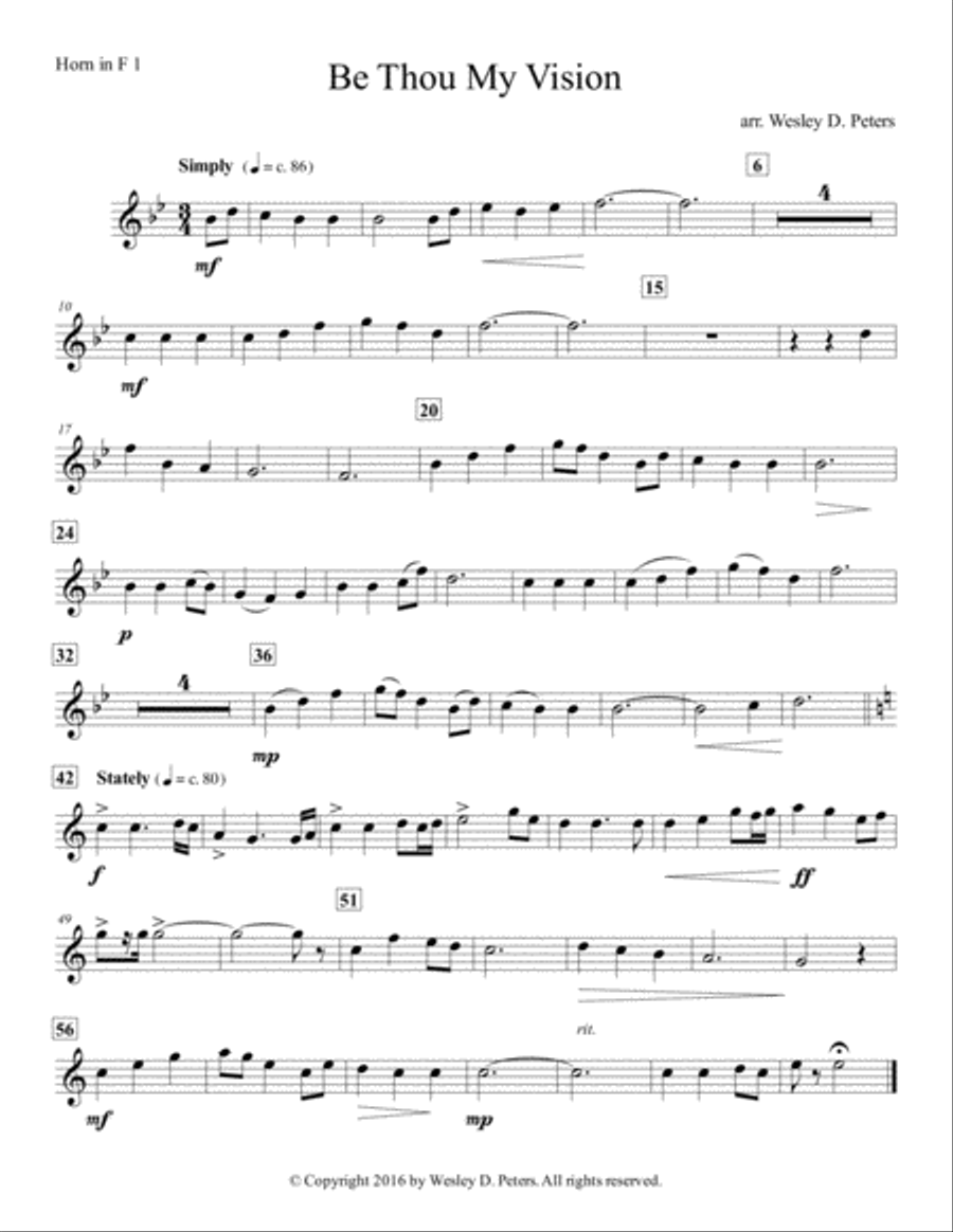 Be Thou My Vision (Horn Sextet) Brass Ensemble scores gallery preview page 1