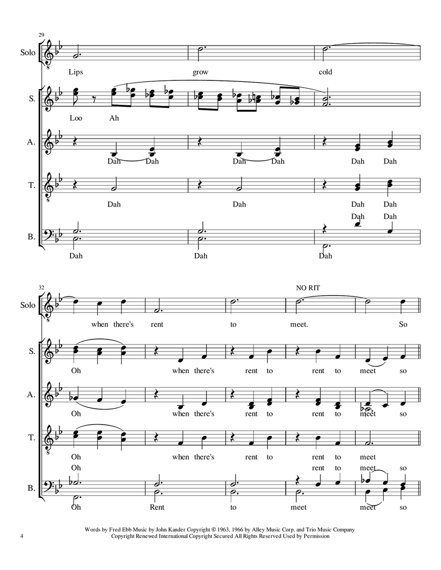 I Don't Care Much 4-Part scores gallery preview page 4
