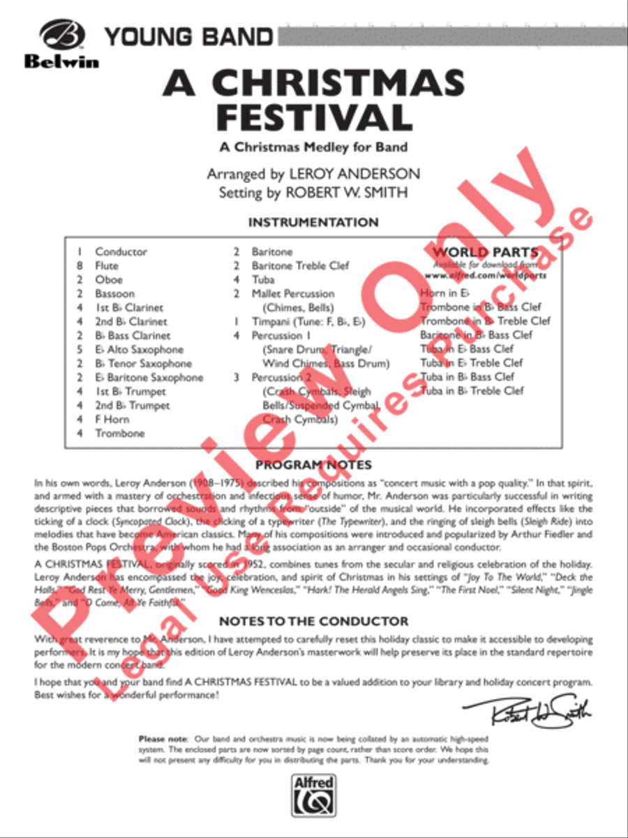 A Christmas Festival A Christmas Festival Concert Band scores gallery preview page 2
