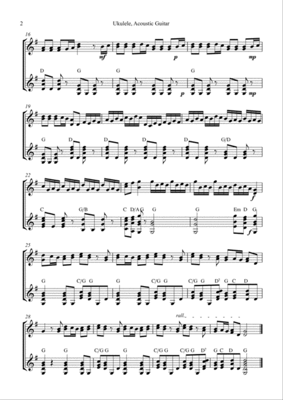 Spring from The Four Seasons by Vivaldi for Ukulele and Guitar Classical Guitar scores gallery preview page 3