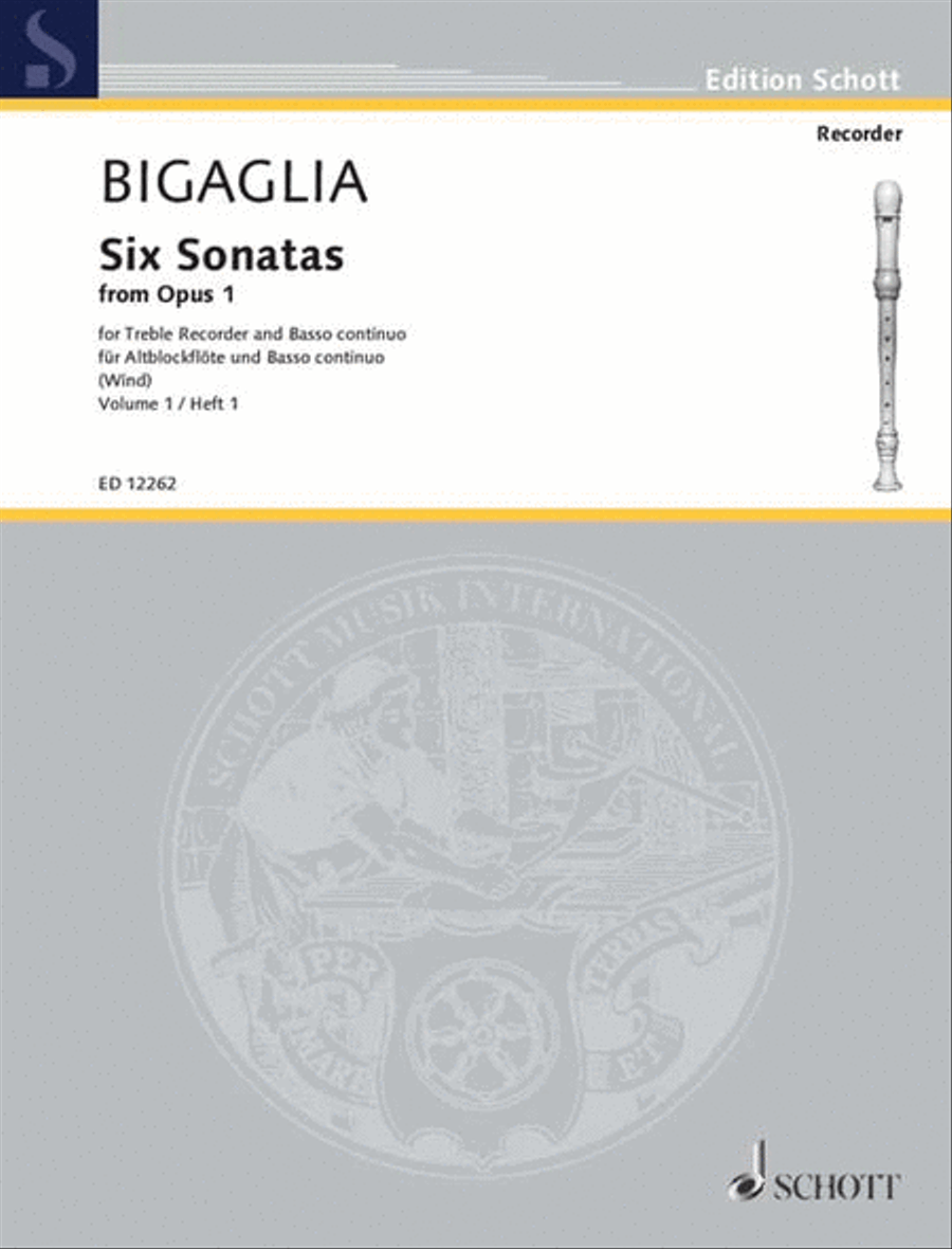 Bigaglia 6 Sonatas Bk.1 For Treb/cont Alto Recorder scores gallery preview page 1