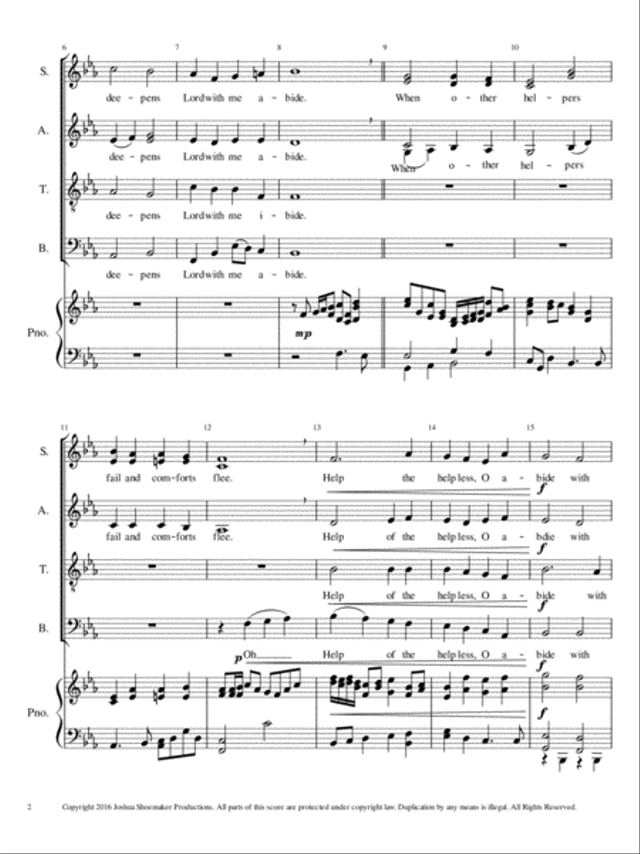 Abide With Me/I Need Thee Ev'ry Hour 4-Part scores gallery preview page 2
