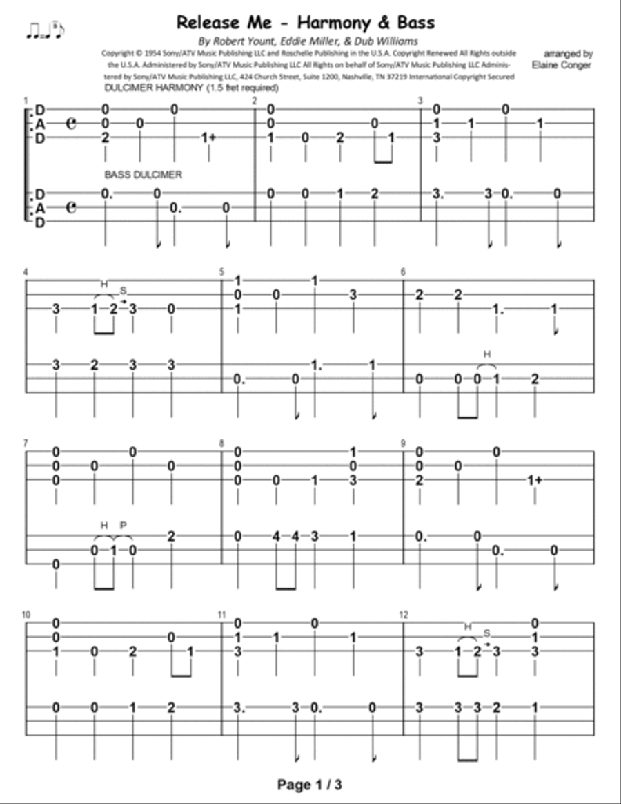 Release Me Release Me Dulcimer scores gallery preview page 2