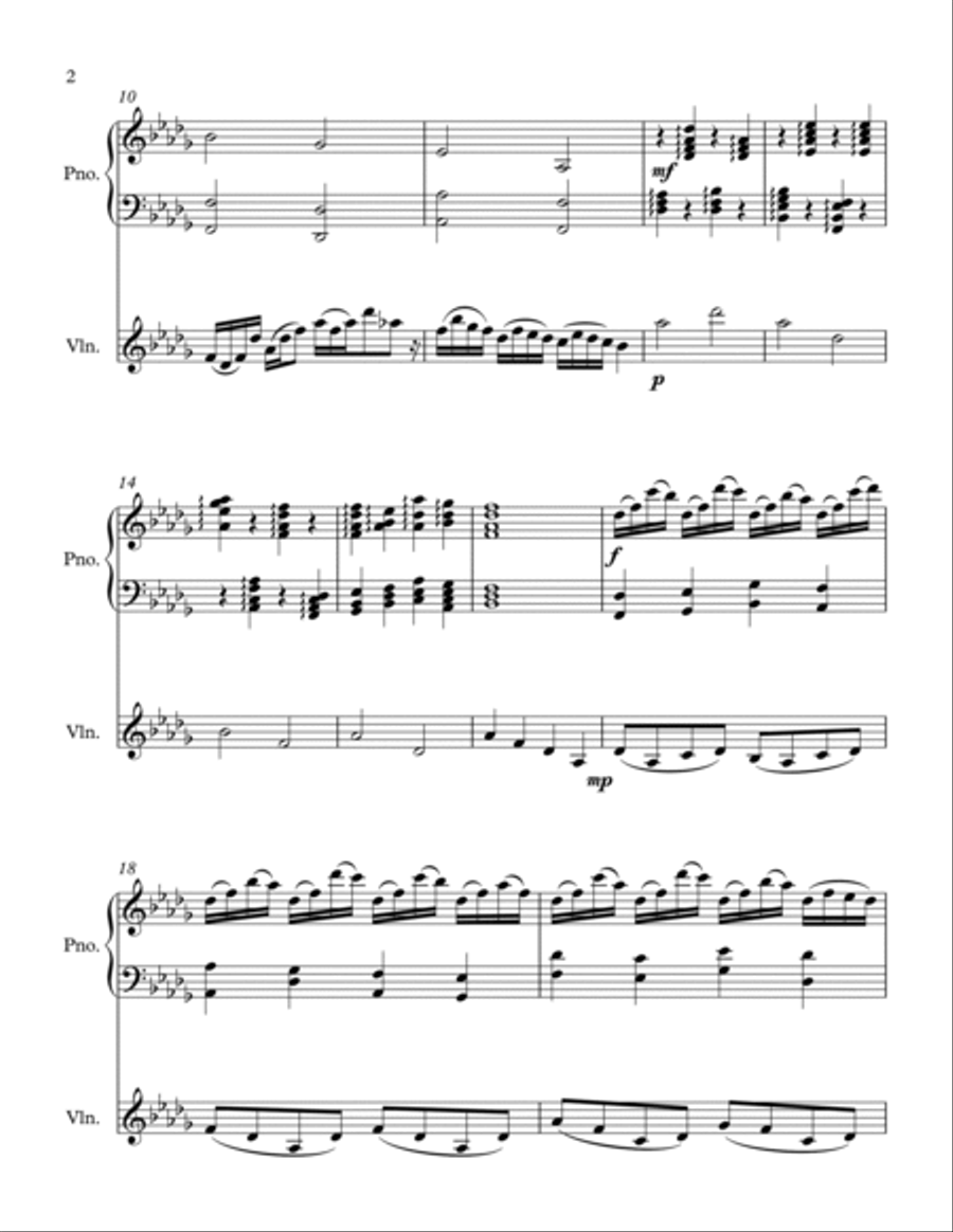 Piano X Violin String Duet scores gallery preview page 2