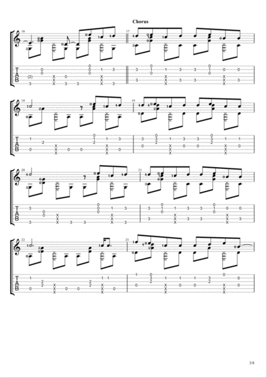 At My Worst Guitar Tablature scores gallery preview page 3