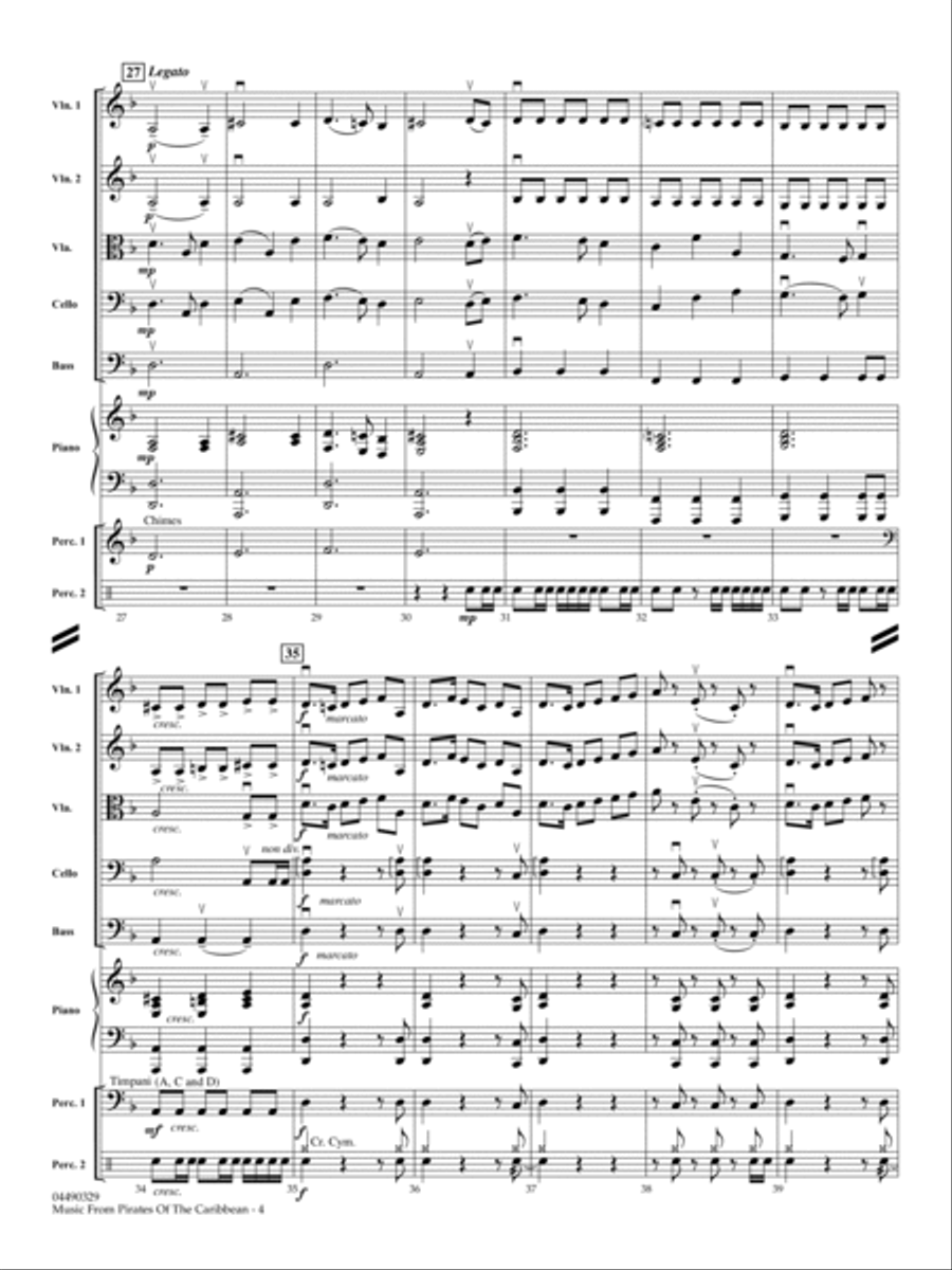 Music from Pirates Of The Caribbean (arr. Larry Moore) - Full Score String Orchestra scores gallery preview page 4