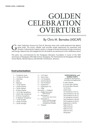 Book cover for Golden Celebration Overture: Score