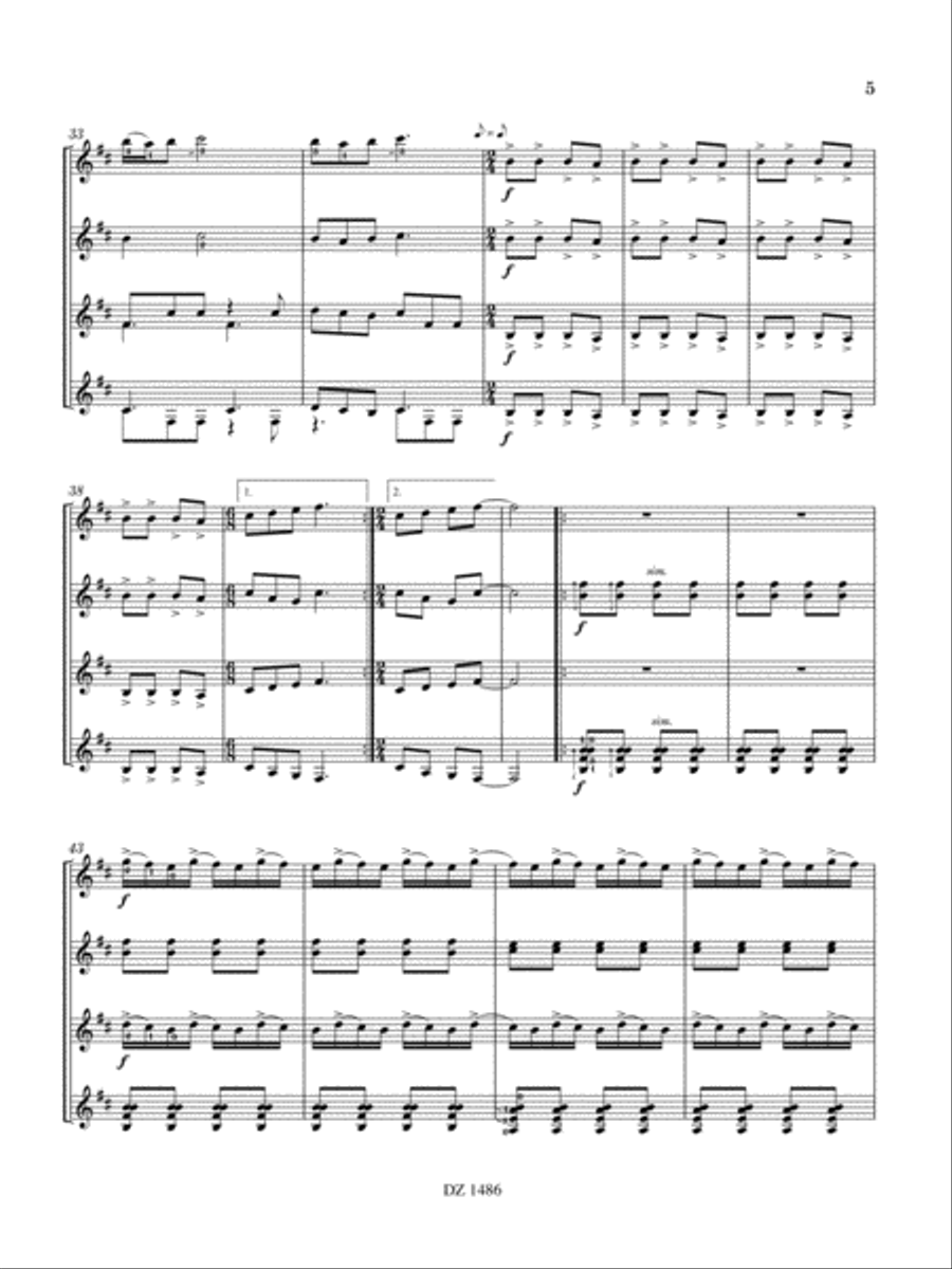 Café turc Guitar Ensemble scores gallery preview page 5