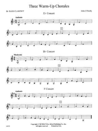 Three Warm-Up Chorales: B-flat Bass Clarinet