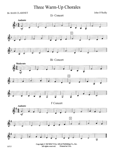 Three Warm-Up Chorales: B-flat Bass Clarinet