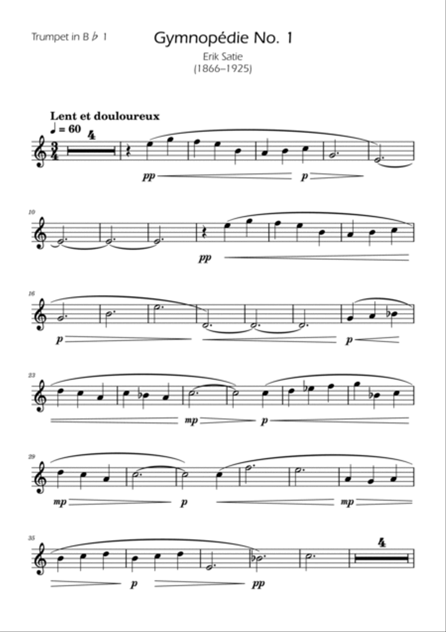 Gymnopedie No. 1 - Trumpet Trio Trumpet Trio scores gallery preview page 5