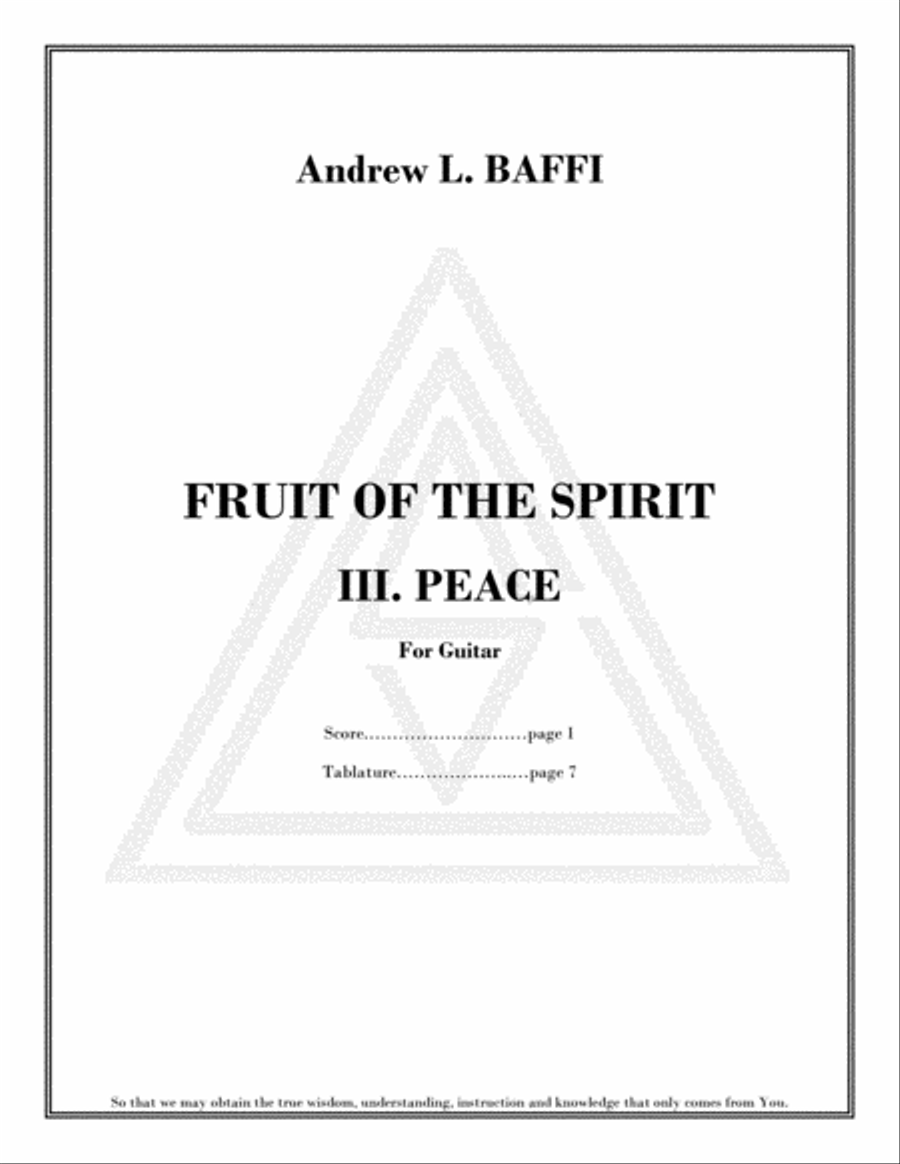 FRUIT OF THE SPIRIT: III. PEACE Guitar Tablature scores gallery preview page 3