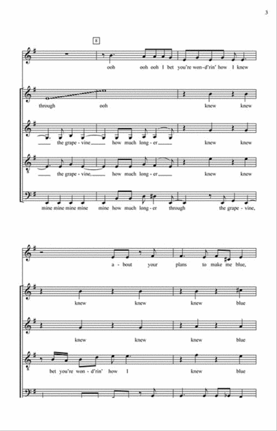 I Heard It Through the Grapevine 4-Part scores gallery preview page 3