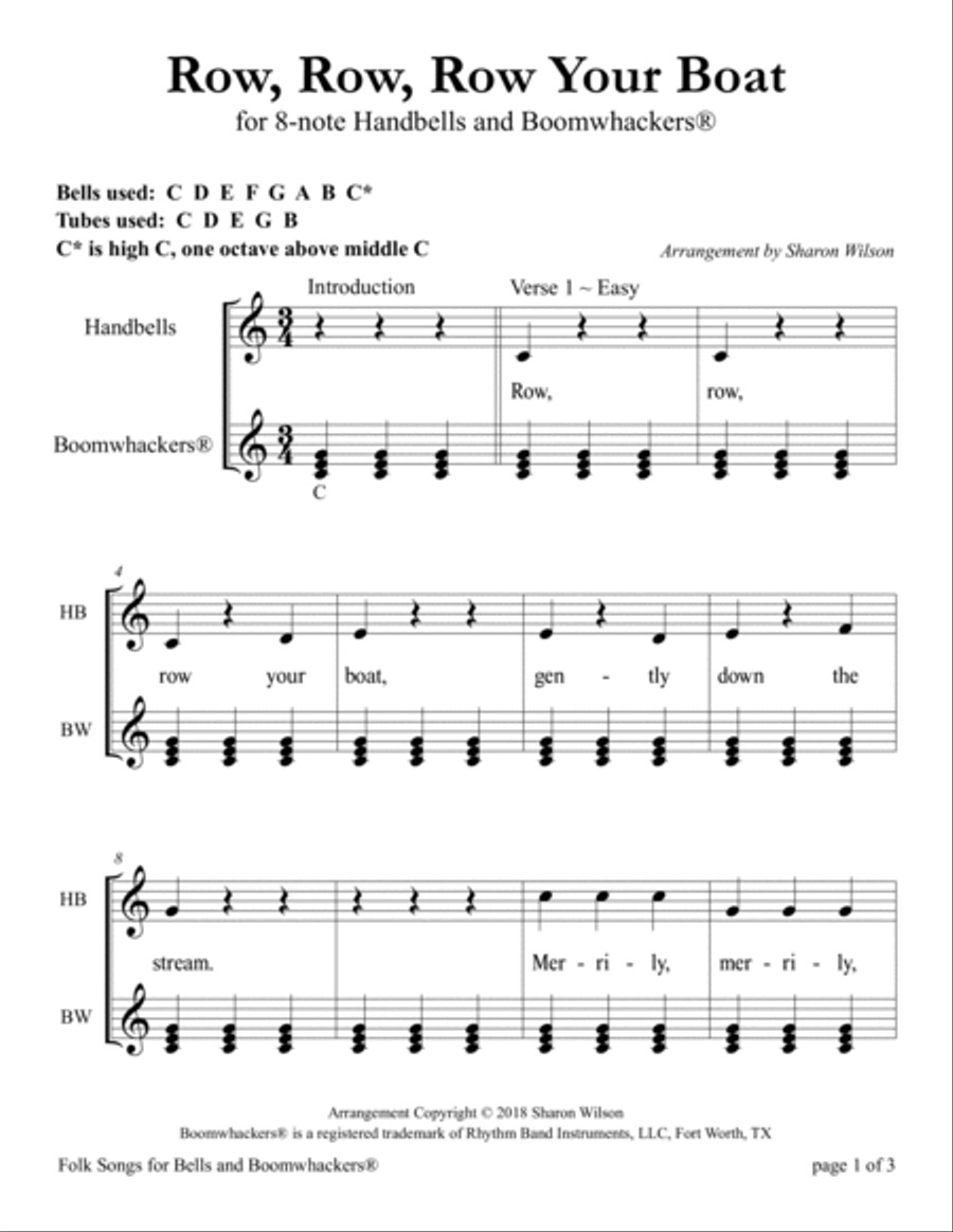 Folk Songs for 13-note Bells and Boomwhackers (with Black and White Notes), VOL. 1 Handbell Choir scores gallery preview page 6
