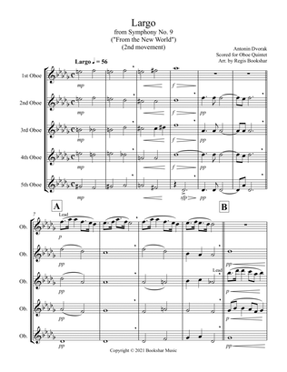 Largo (from "Symphony No. 9") ("From the New World") (Db) (Oboe Quintet)