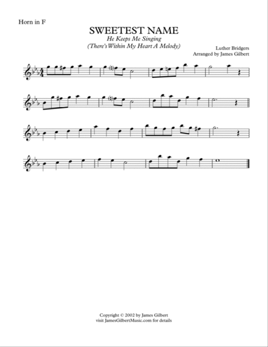 SWEETEST NAME (He Keeps Me Singing) Small Ensemble scores gallery preview page 6