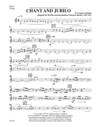 Chant and Jubilo - Violin 2