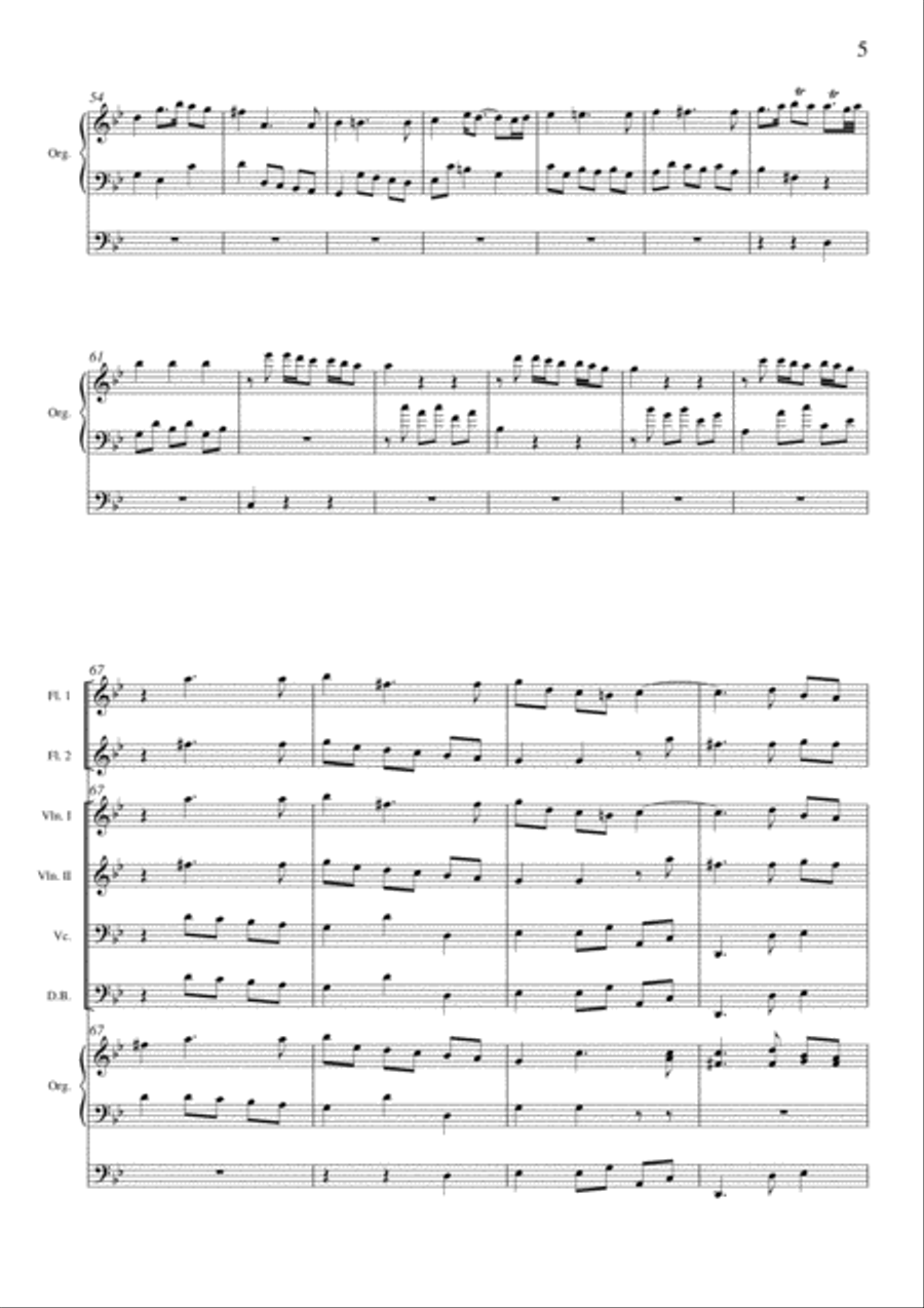 HANDEL - ORGAN CONCERTO in Bb Op. 4, No 6, HWV.294-2 Small Ensemble scores gallery preview page 5