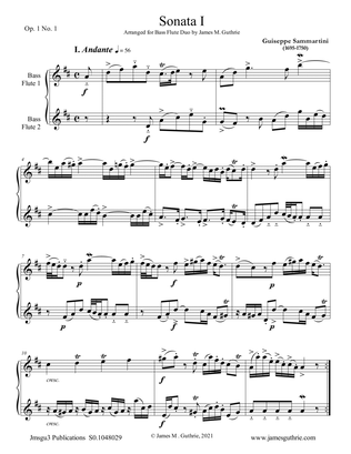 Book cover for Sammartini: Sonata Op.1 No.1 for Bass Flute Duo