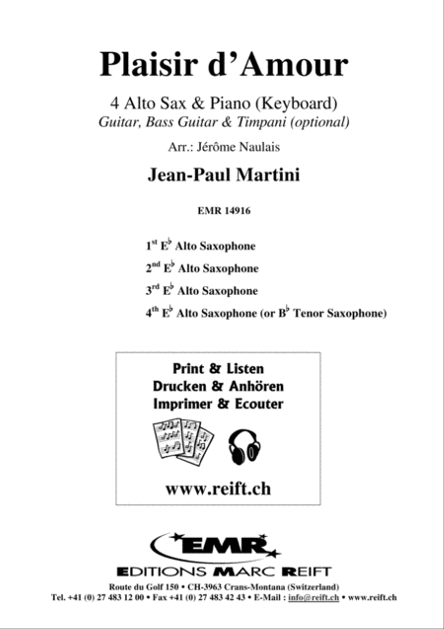 Plaisir d'Amour Alto Saxophone scores gallery preview page 2