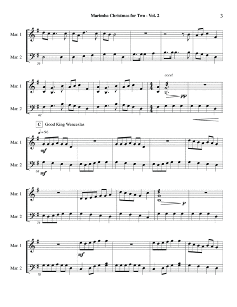 Marimba Christmas For Two - Vol 2 image number null