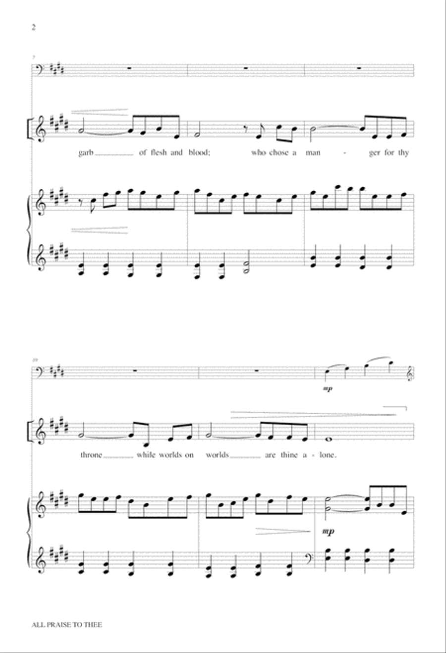 All Praise to Thee 4-Part scores gallery preview page 2