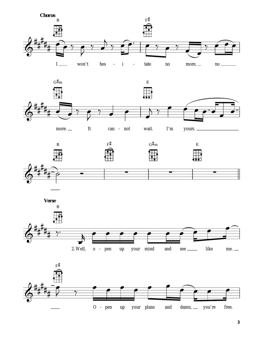 I'm Yours Ukulele scores gallery preview page 3