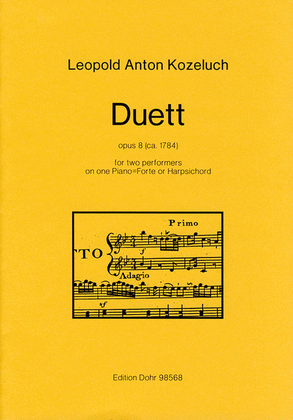 Book cover for Duett for two performers on one Piano-Forte or Harpsichord op. 8 (ca. 1784)