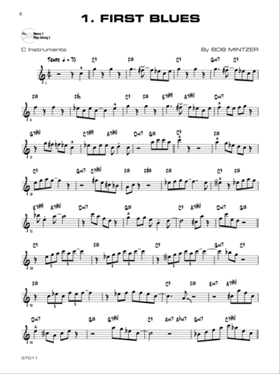 12 Medium-Easy Jazz, Blues & Funk Etudes C Instrument scores gallery preview page 3