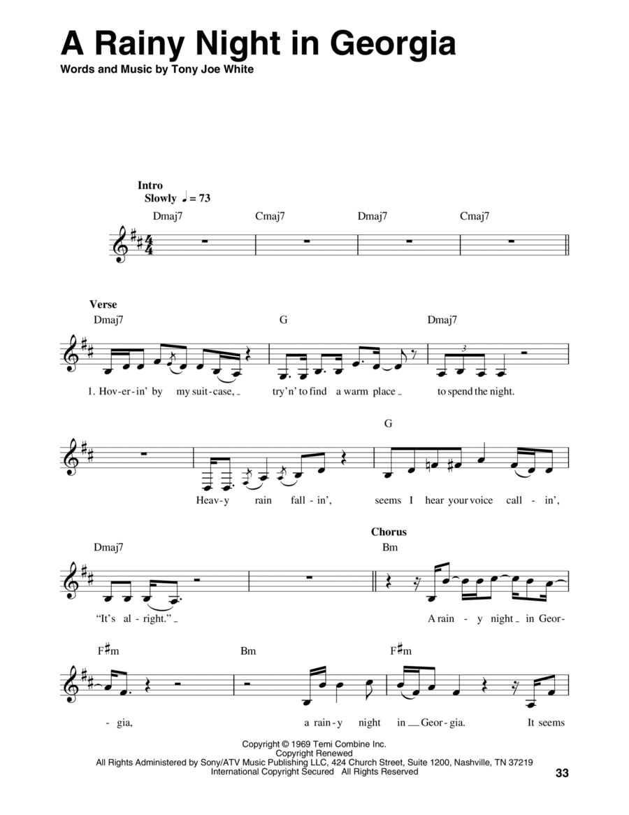 A Rainy Night In Georgia Harmonica scores gallery preview page 1