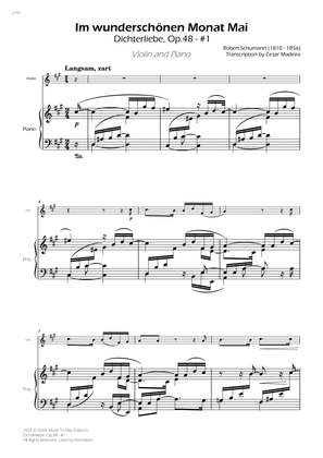 Dichterliebe, Op.48 No.1 - Violin and Piano (Full Score)