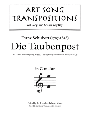 SCHUBERT: Die Taubenpost, D. 957 no. 14 (transposed to G major)