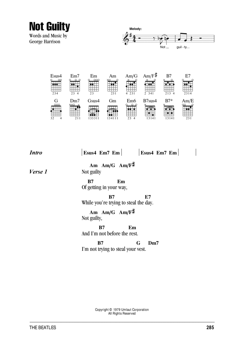 Not Guilty Acoustic Guitar scores gallery preview page 1