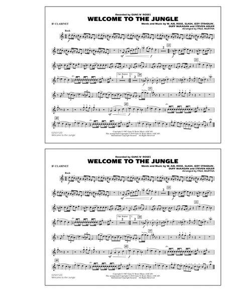 Welcome To The Jungle - Bb Clarinet