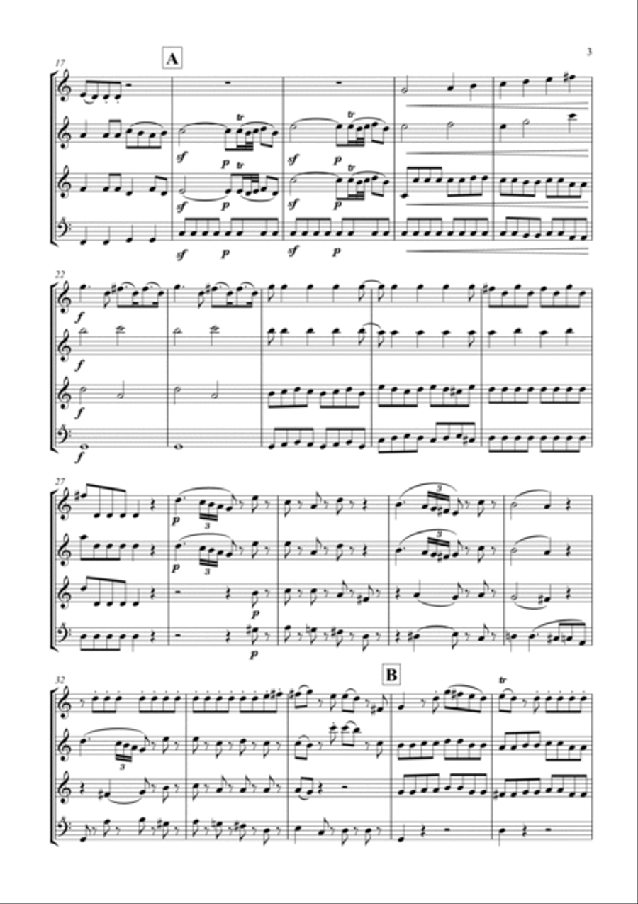 Eine Kleine Nachtmusik (complete) Recorder scores gallery preview page 3