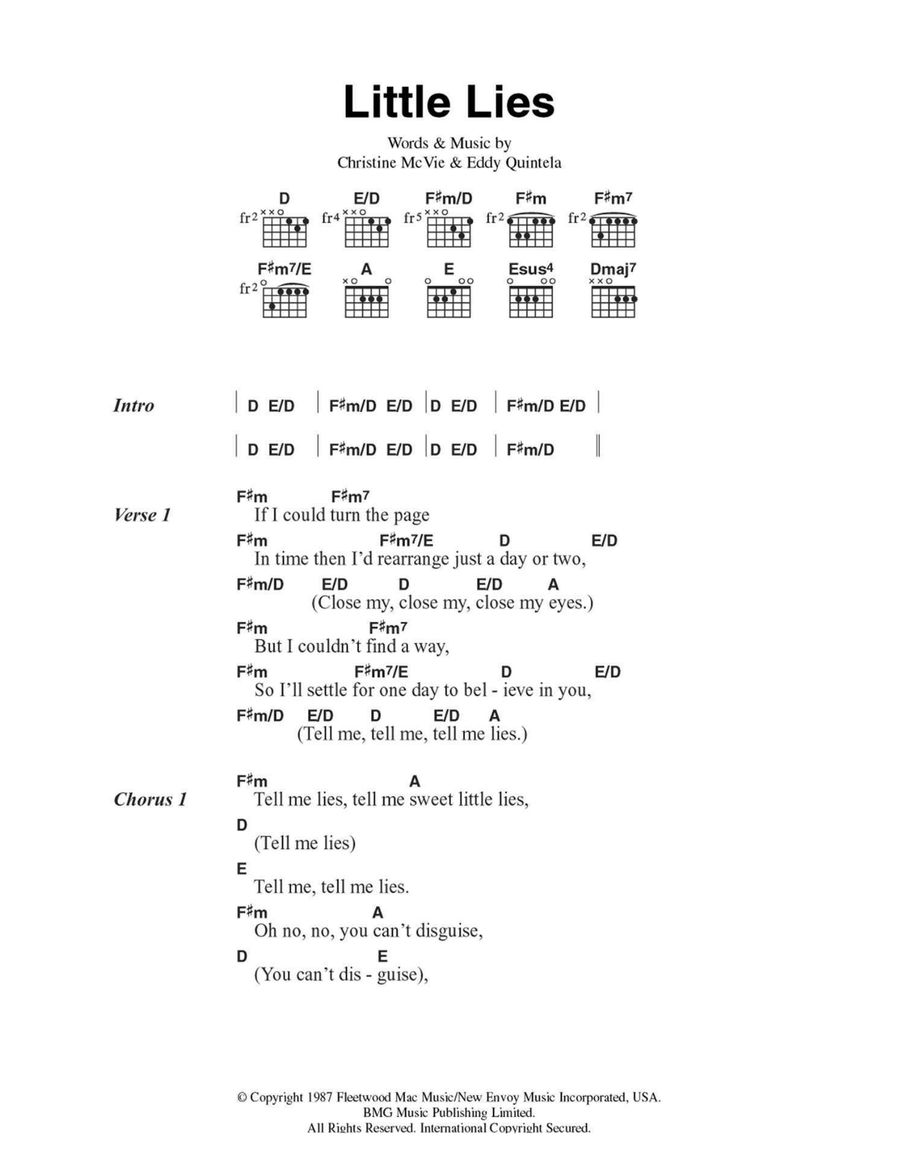Little Lies Easy Guitar scores gallery preview page 1