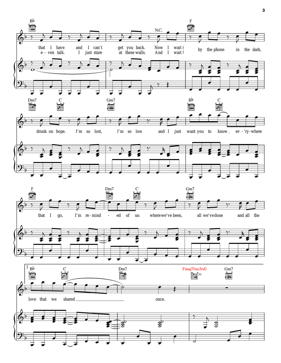 Once Once Piano, Vocal, Guitar scores gallery preview page 3