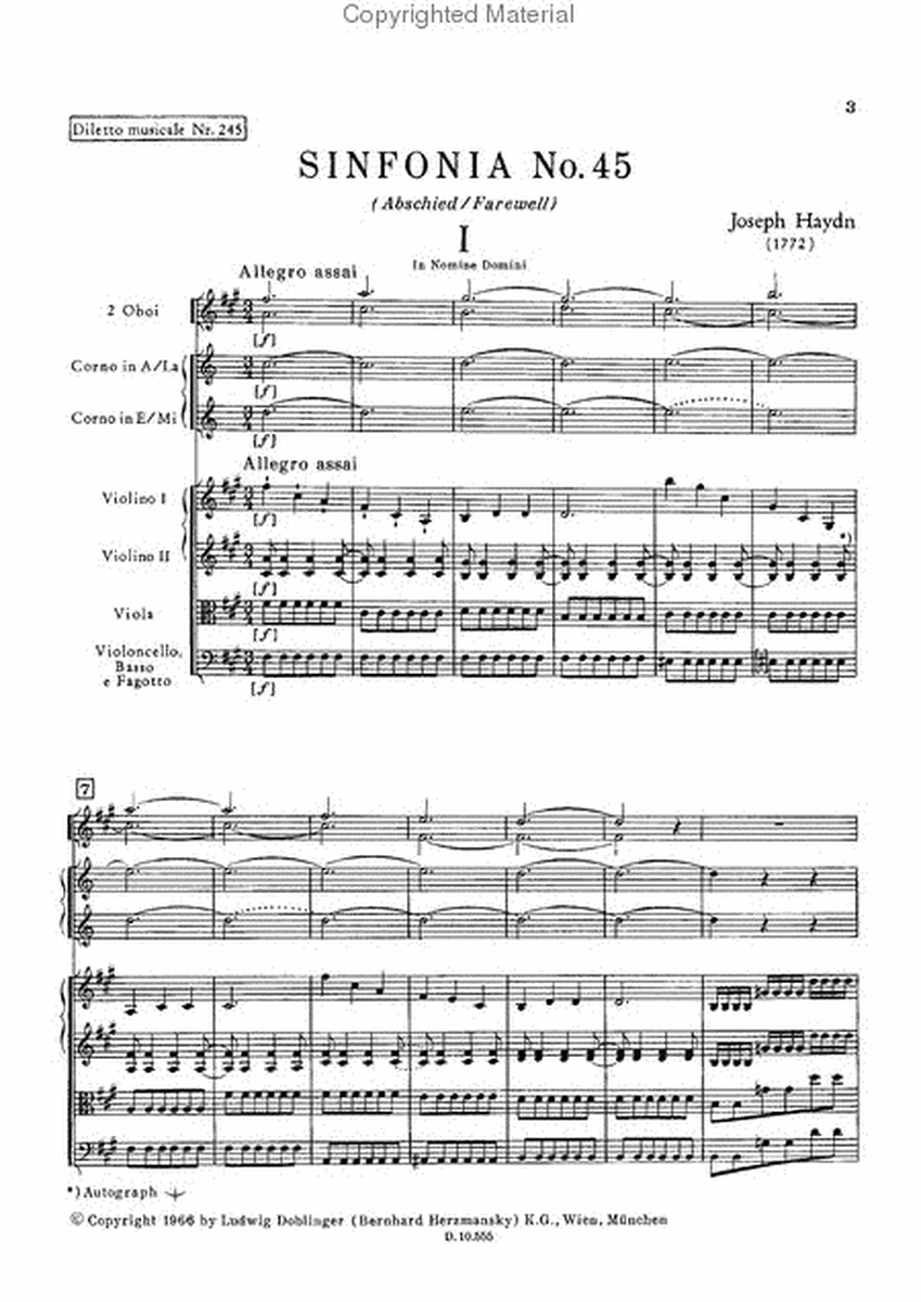 Sinfonia Nr. 45 fis-moll (Abschiedssymphonie)