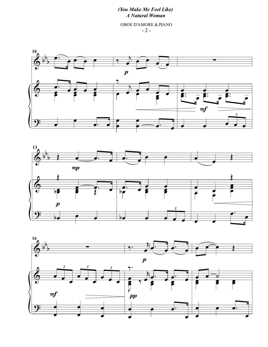 (You Make Me Feel Like) A Natural Woman Oboe scores gallery preview page 2