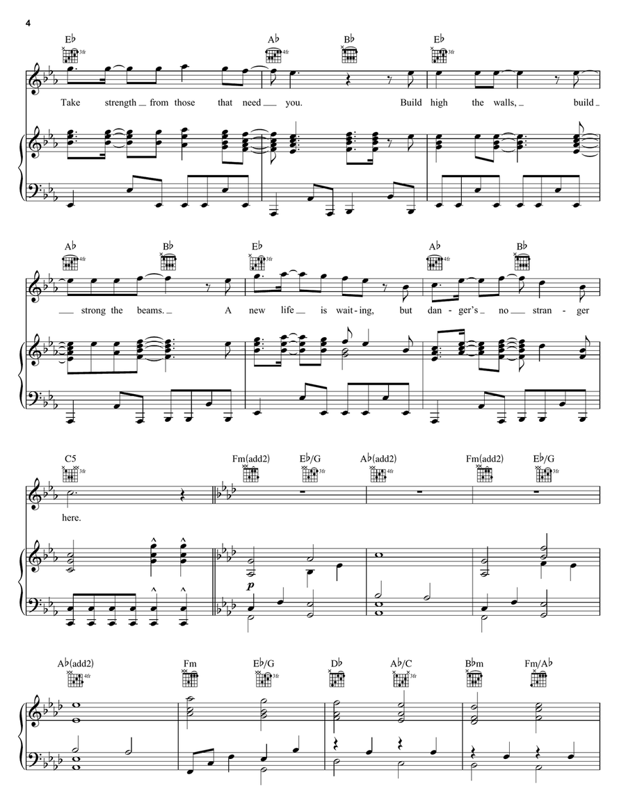 Two Worlds Piano, Vocal, Guitar scores gallery preview page 4