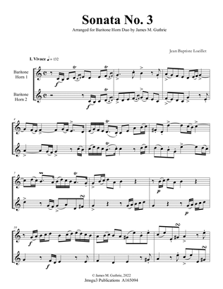 Loeillet: Sonata No. 3 for Baritone Horn Duo