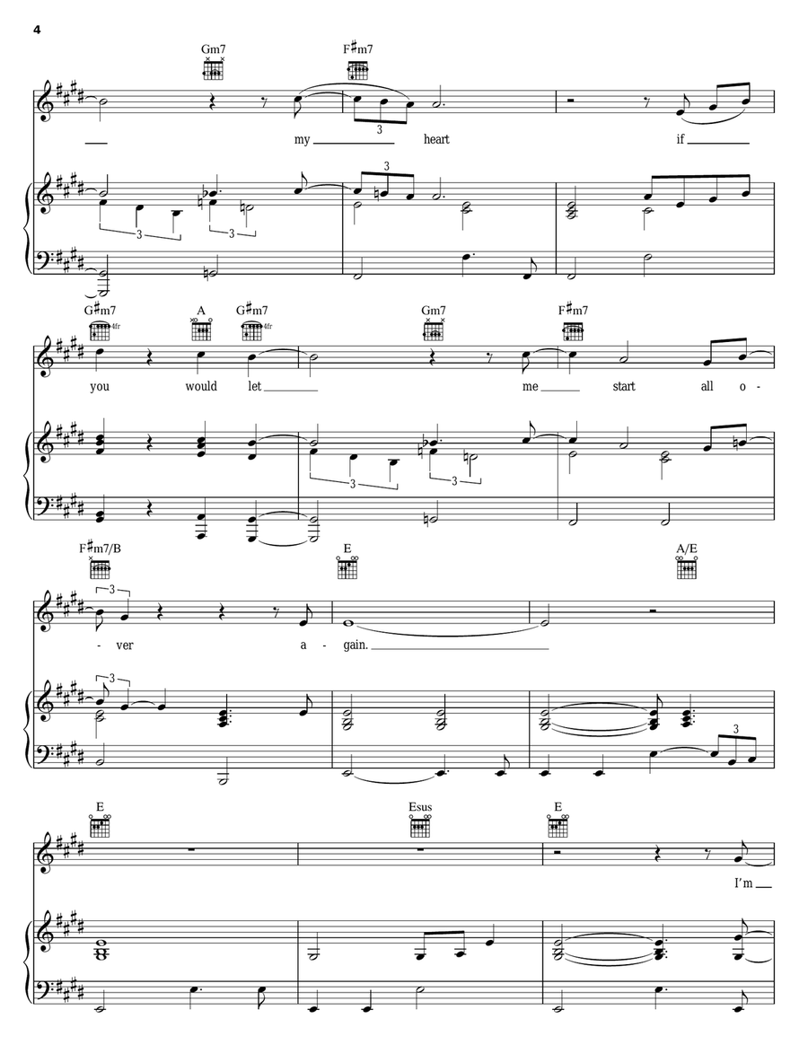 (Another Song) All Over Again Piano, Vocal, Guitar scores gallery preview page 4