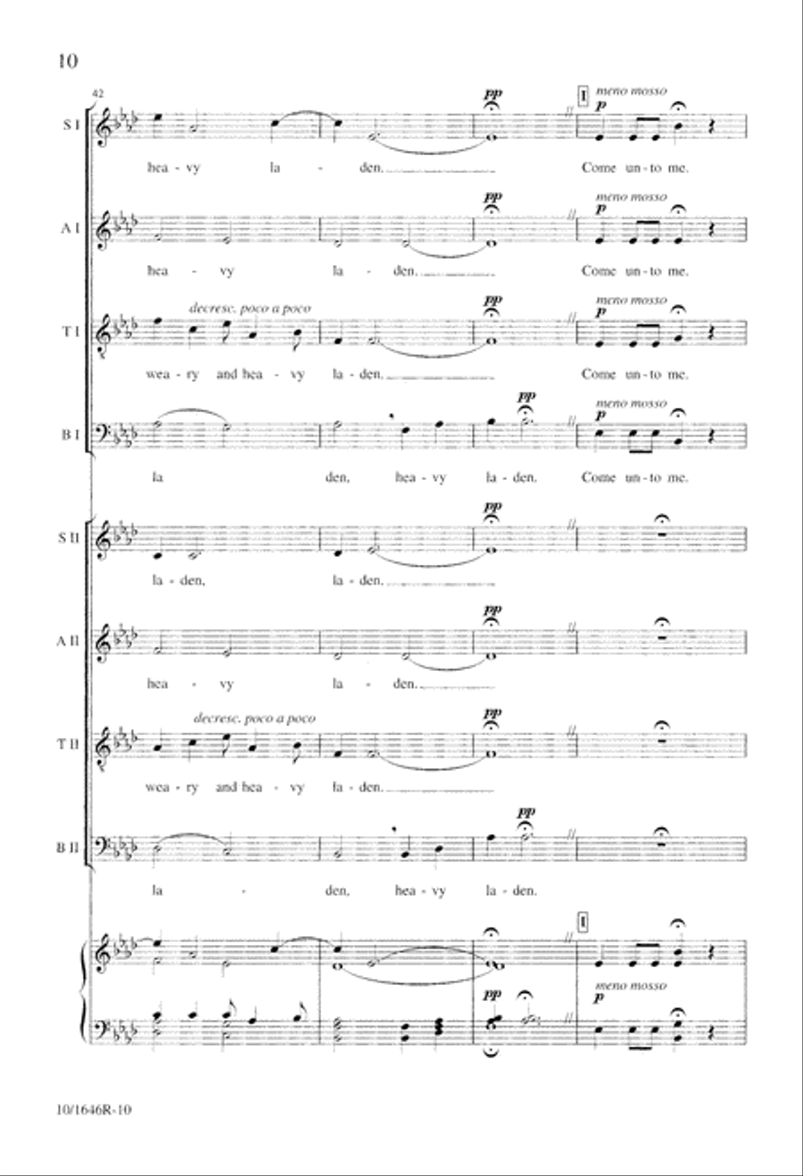 Come Unto Me All Ye That Labour 4-Part scores gallery preview page 10
