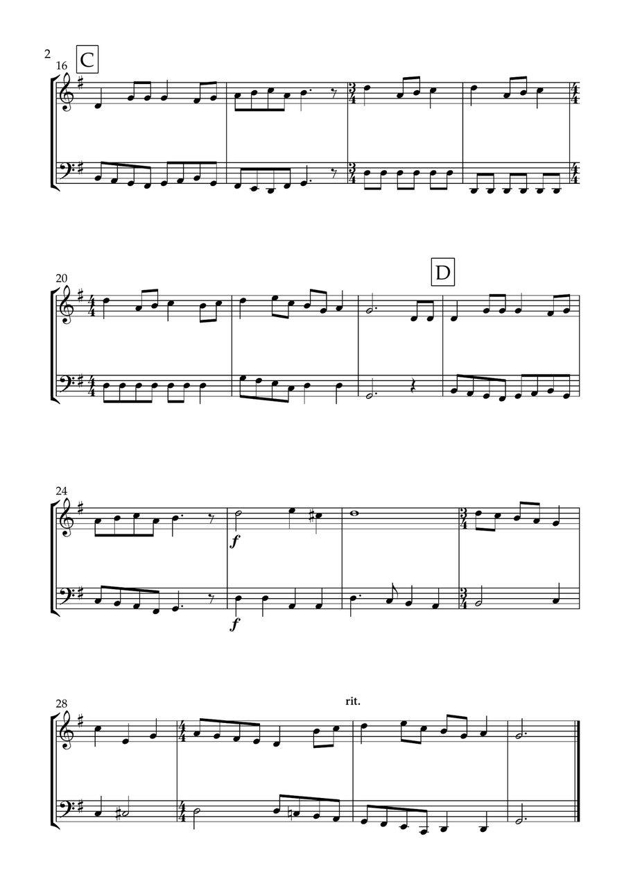 12 days of Christmas (Oboe and Tuba) - Christmas Carol Oboe scores gallery preview page 2